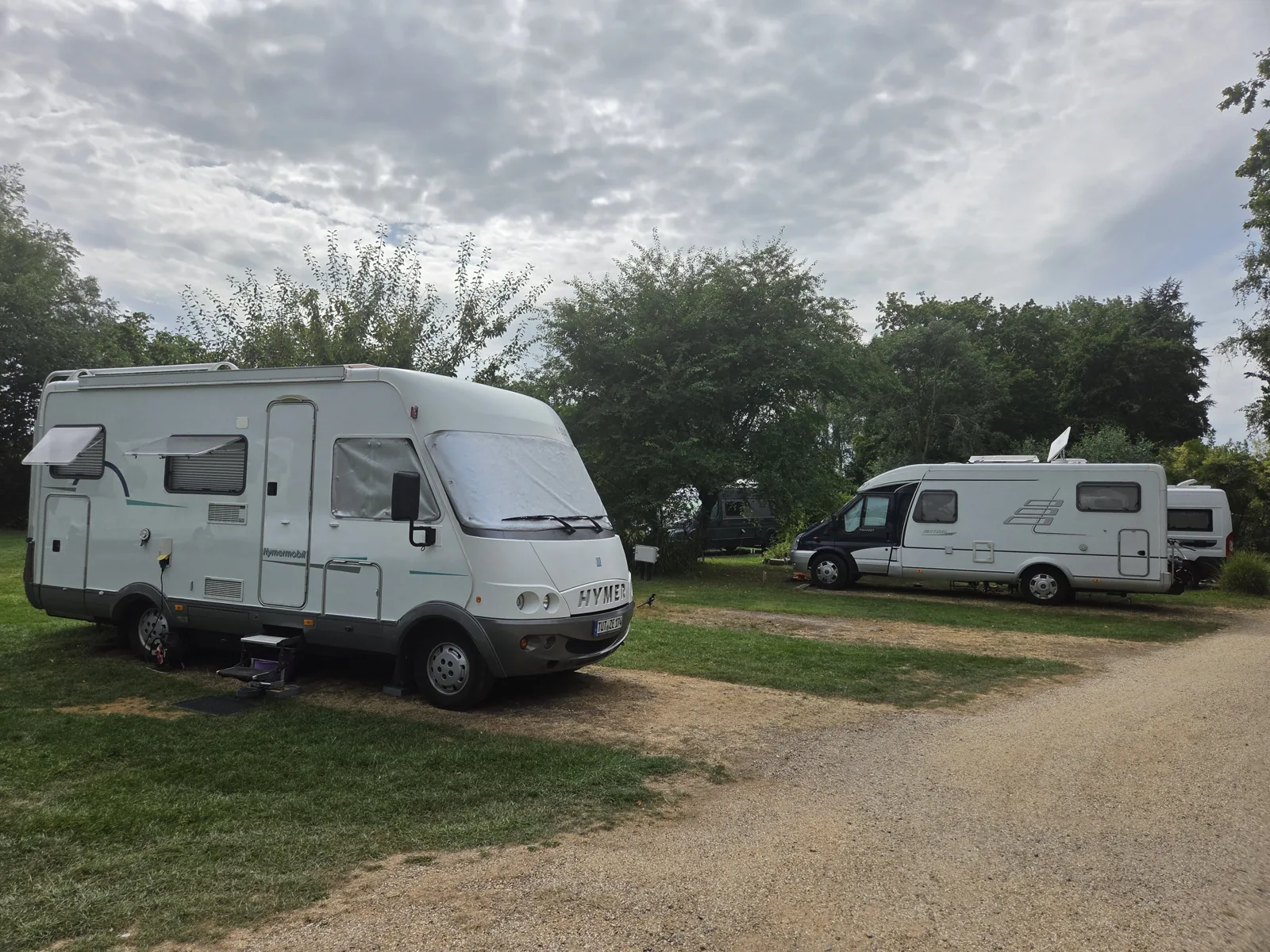 Camperplaats op de camping